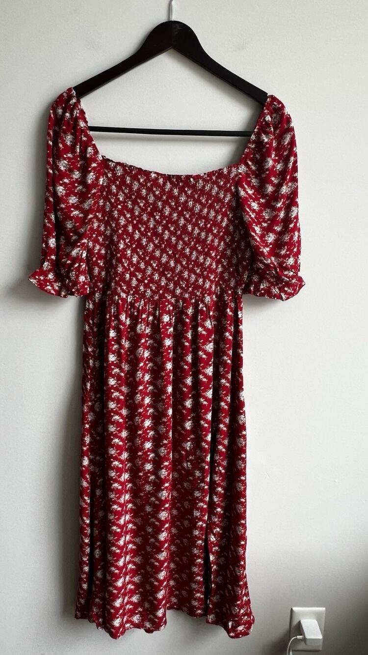 Natural Life Dress Boho Floral Smocked Slit Size M NWT Cottagecore Feminine
